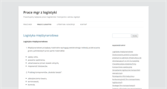 Desktop Screenshot of logistyka.pracemgr.com.pl