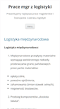 Mobile Screenshot of logistyka.pracemgr.com.pl